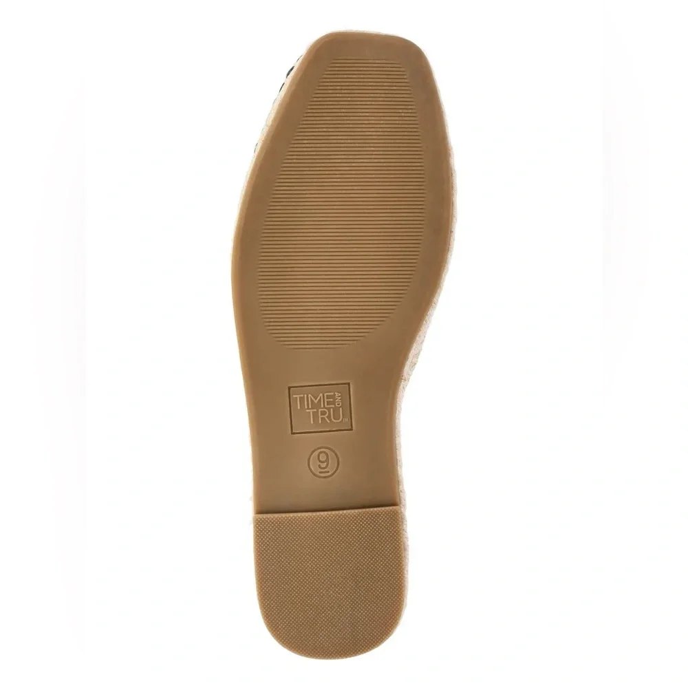 Time and Tru Women's Raffia Slingback Espadrille Shoes NWT